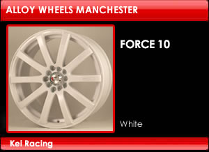 Kei Racing Alloy Wheels Force 10 White