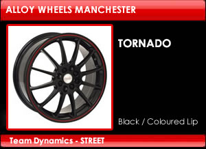 Team Dynamics Alloy Wheels Tornado Black Coloured Lip
